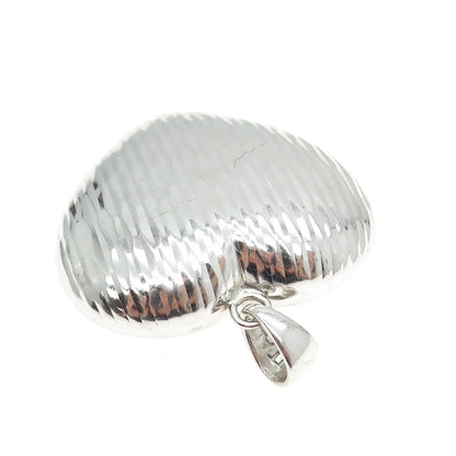 GIOIELLI DI VALENZA 925 Sterling Silver Vintage Italy Puffy Heart Pendant