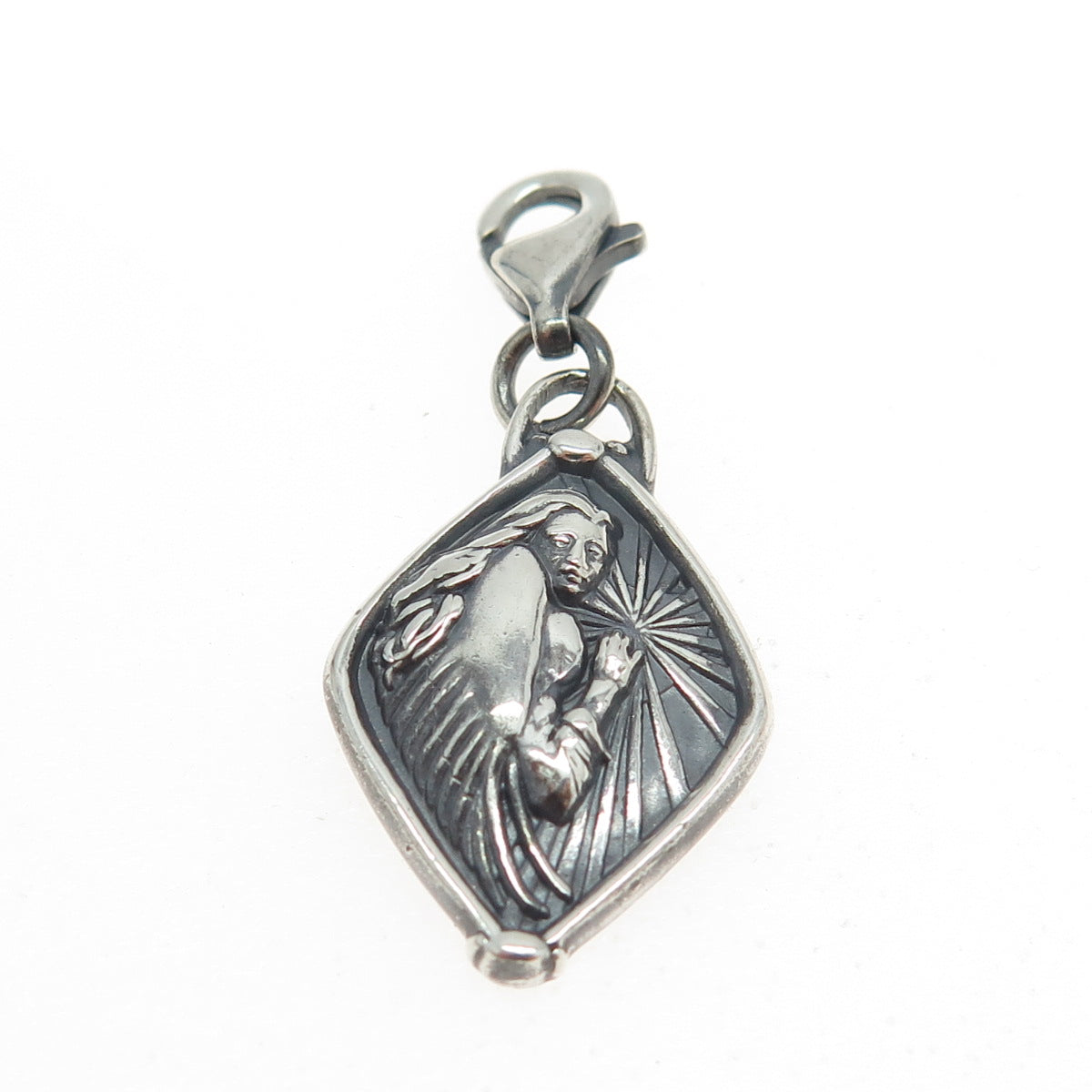 925 Sterling Silver Vintage Anael Angel of Love Lobster Lock Charm Pendant