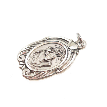 HMH Religious Sterling Antique Art Deco St. Christopher Catholic Medal Pendant