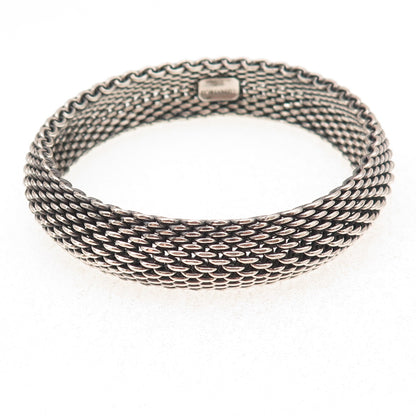 Tiffany & Co. 925 Sterling Silver Vintage Somerset Mesh Bracelet 8"