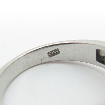 925 Sterling Silver Princess & Round-Cut C Z Engagement Ring Size 6.5