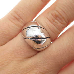 925 Sterling Silver Vintage Modernist Dome Ring Size 5.75