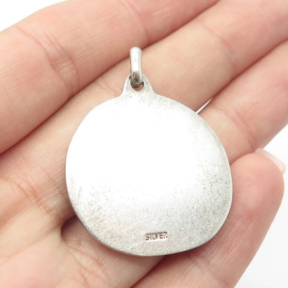 999 Fine Silver Vintage Rope Abstract Round Tag Pendant