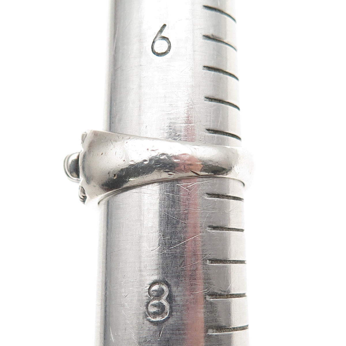 DP Doug Paulus 925 Sterling Silver Vintage Modernist Oxidized Ring Size 7