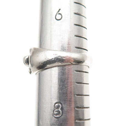 DP Doug Paulus 925 Sterling Silver Vintage Modernist Oxidized Ring Size 7