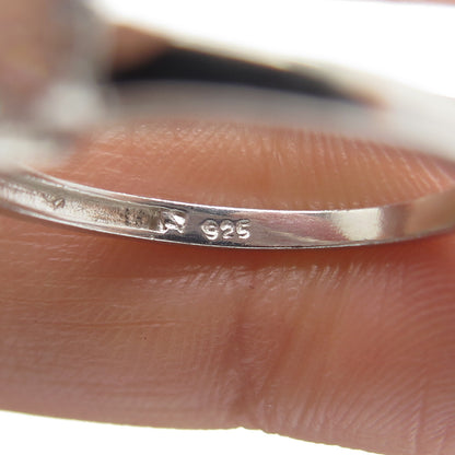 925 Sterling Silver Round-Cut Shaped C Z Engagement Ring Size 7.25