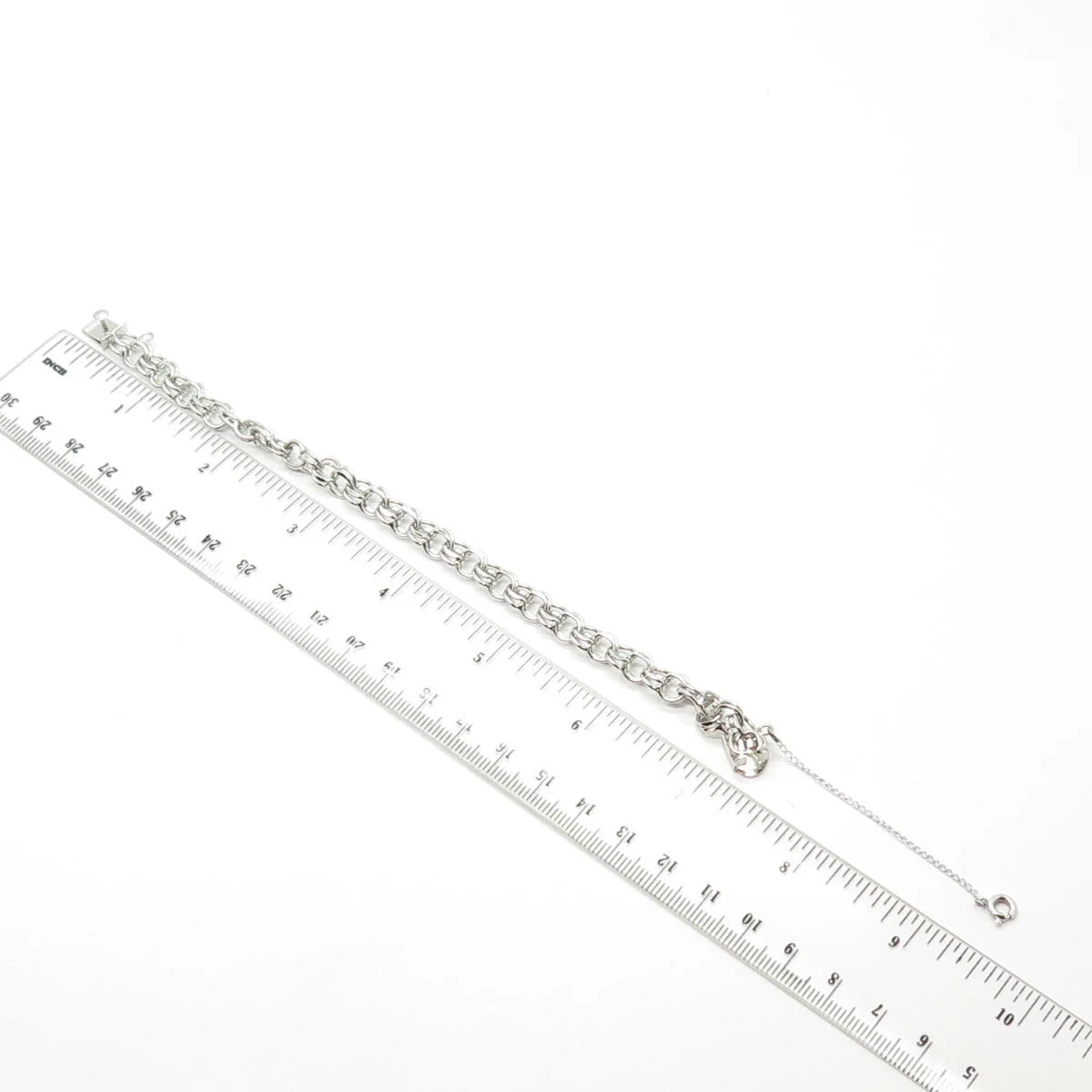925 Sterling Silver Vintage BEAU Double Rope Link Bracelet 6.5"