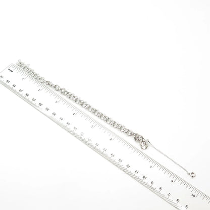 925 Sterling Silver Vintage BEAU Double Rope Link Bracelet 6.5"