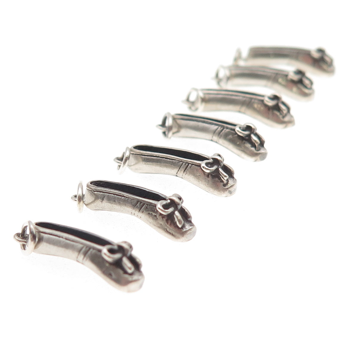 Sunwest Sterling Silver Vintage SET of 7 Ballerina Shoe 3D Mini Charm Pendant