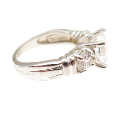 Chapal Zenray 925 Sterling Silver Vintage C Z Engagement Ring Size 5.25