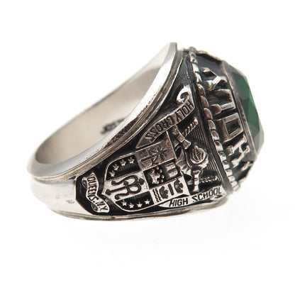 Josten 925 Sterling Silver Vintage C Z Holy Cross High School Ring Size 9