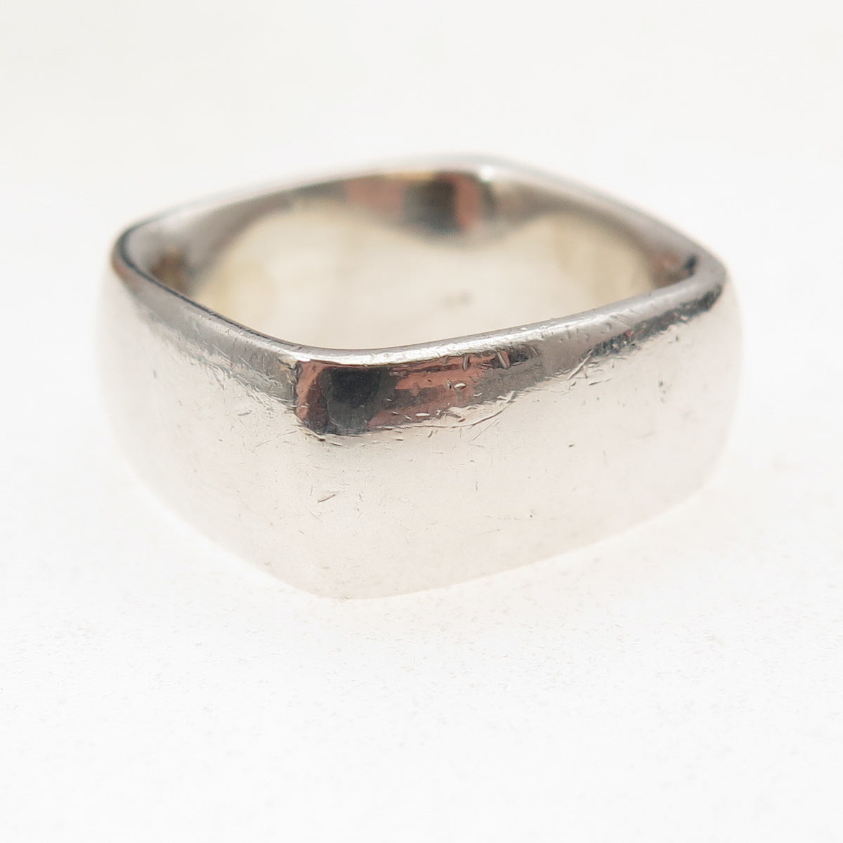 Joseph Esposito 925 Sterling Silver Vintage Oxidized Square Band Ring Size 7.25