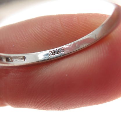 925 Sterling Silver Round-Cut C Z Engagement Ring Size 7