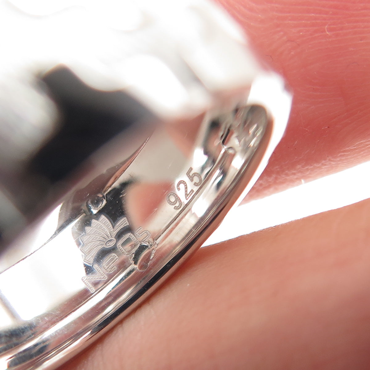 NEOS 925 Sterling Silver Textured Puzzle Band Ring Size 8.25