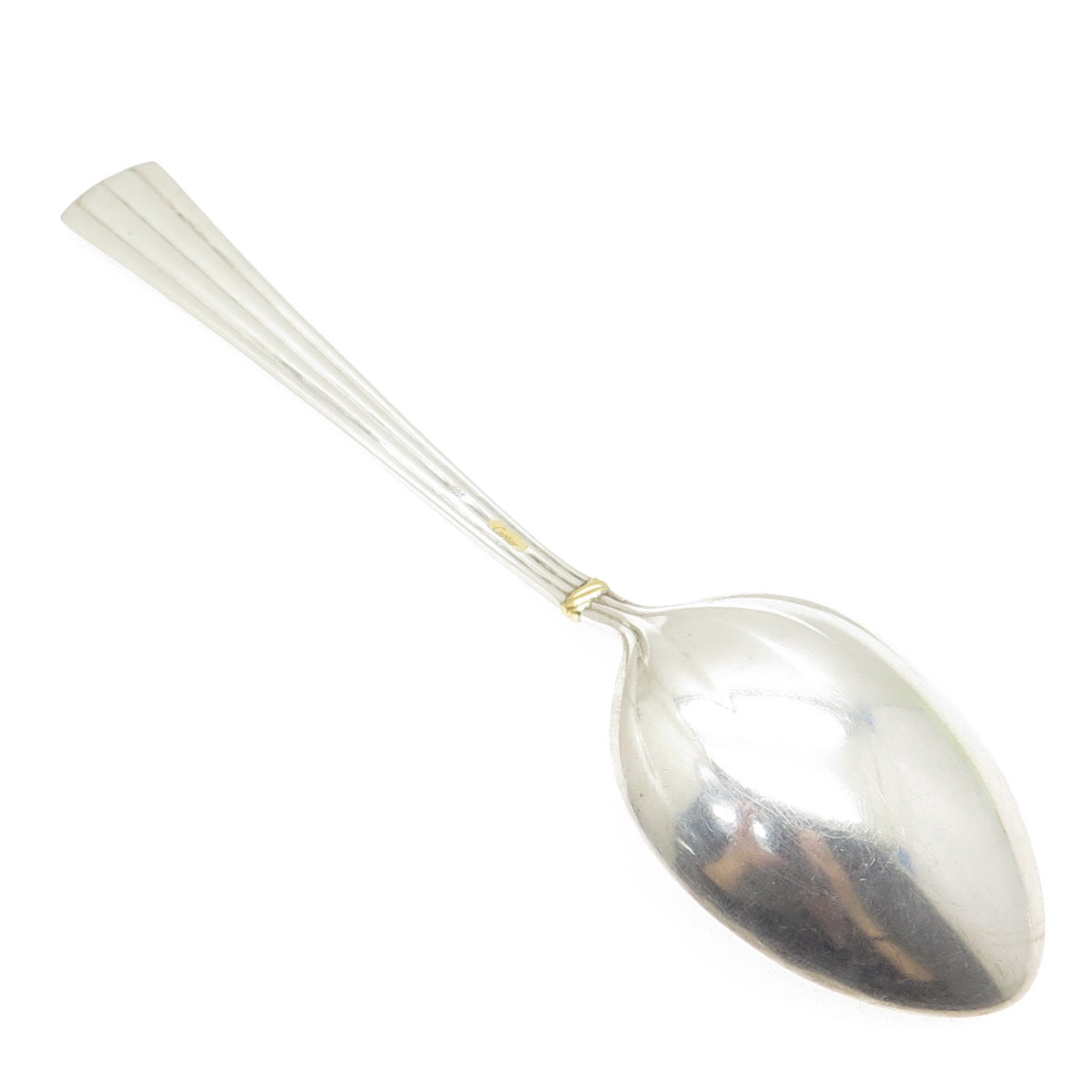 CARTIER 925 Sterling Silver Gold Accent Vintage Des Must Spoon 7"