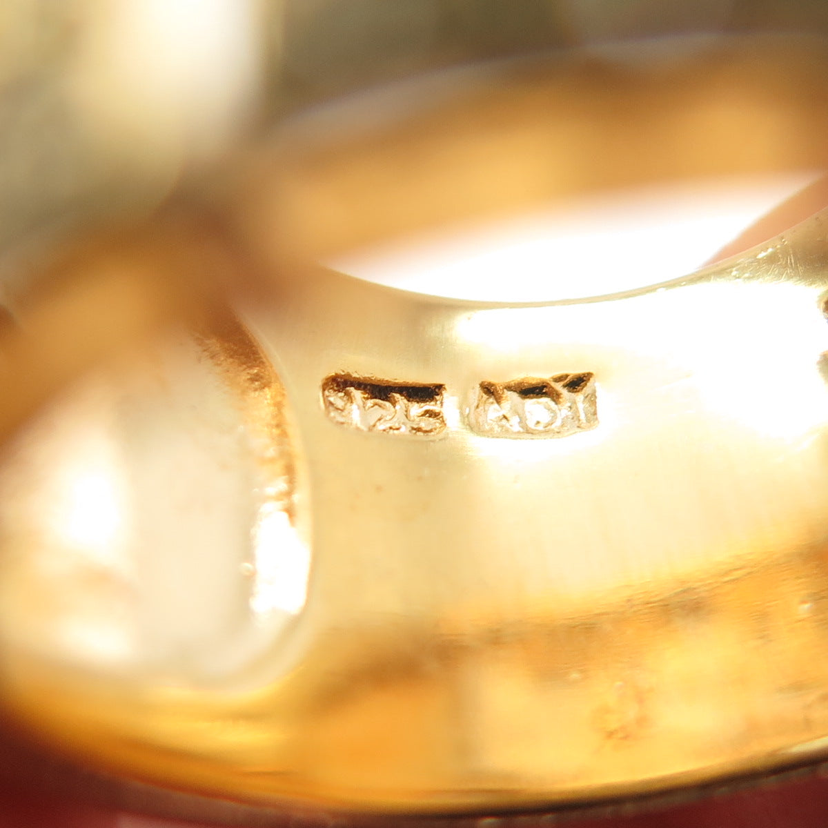 925 Sterling Silver Gold Plated Round-Cut C Z Greek Maze Ring Size 7