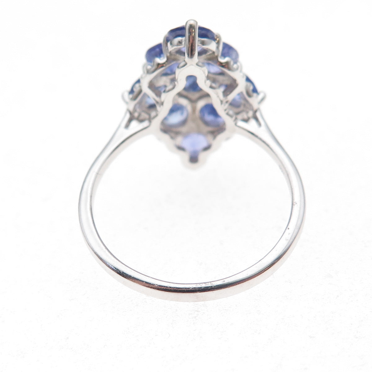 925 Sterling Silver Real Round-Cut Tanzanite Ring Size 8