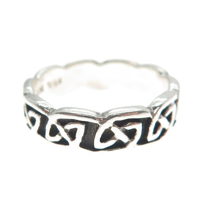 PETER STONE 925 Sterling Silver Vintage Viking / Celtic Knot Band Ring Size 8.5
