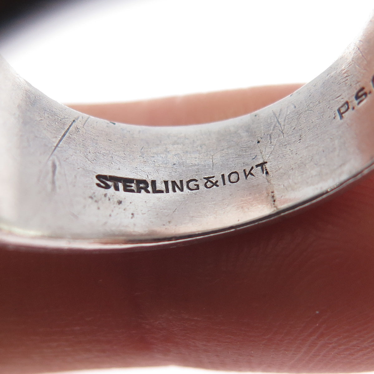 Plainville Stock 10K Gold Sterling Vintage Enamel US Coast Guard Ring Size 10.5