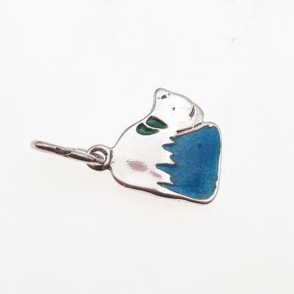 800 Silver Vintage Enamel Dog Mini Charm Pendant