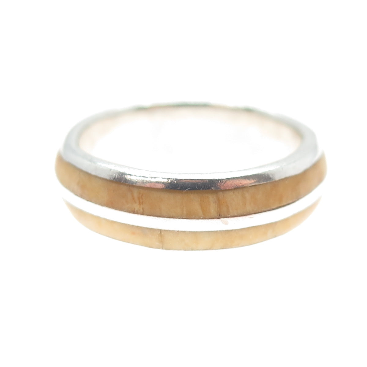 PB PAUL BRACKNA 925 Sterling Silver Vintage Modernist Band Ring Size 8.25