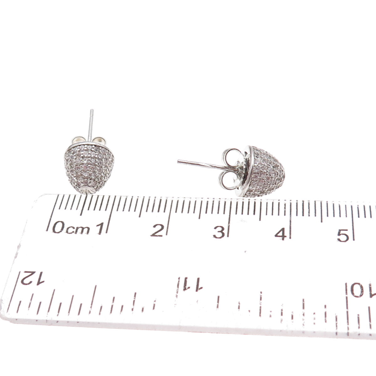 925 Sterling Silver Round-Cut C Z Cone Stud Earrings