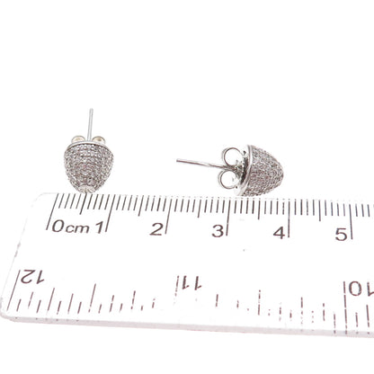 925 Sterling Silver Round-Cut C Z Cone Stud Earrings