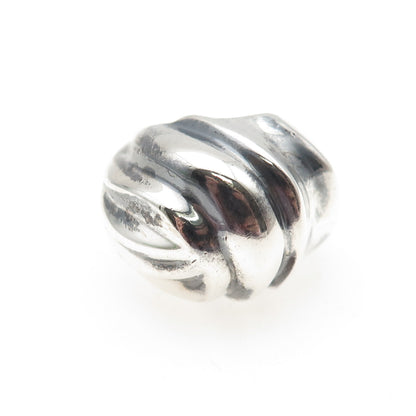 925 Sterling Silver Vintage Mexico Modernist Ribbed Dome Oxidized Ring Size 6.25