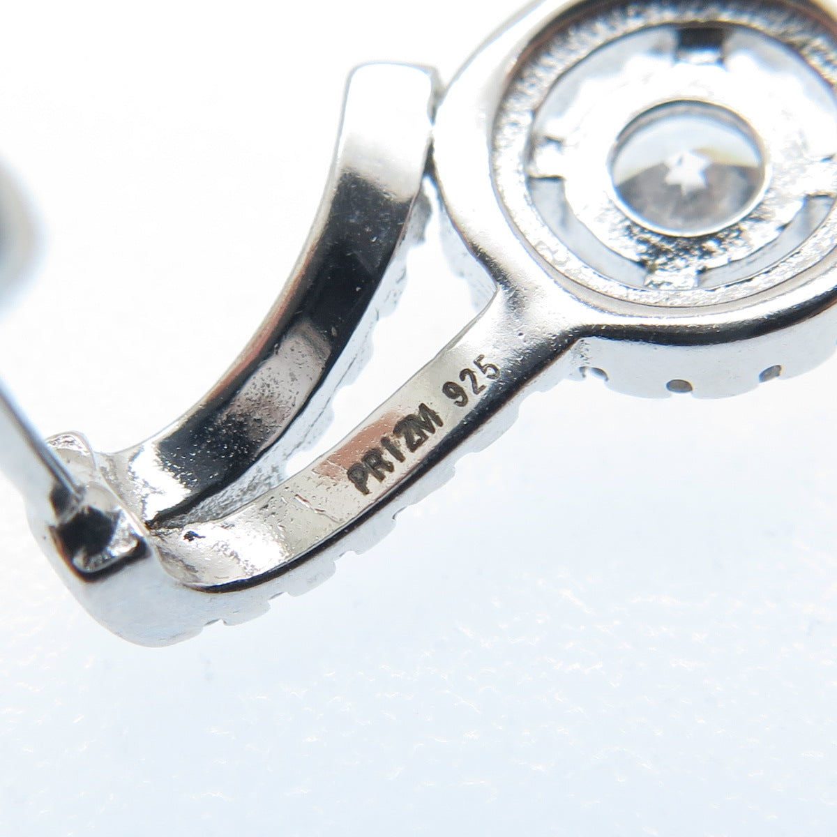 PRIZM 925 Sterling Silver Round-Cut C Z Sparkle Earrings