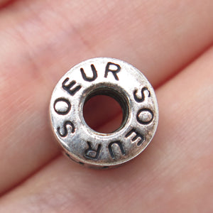 CHAMILIA 925 Sterling Silver Sister Hermana Soeur Bead Charm