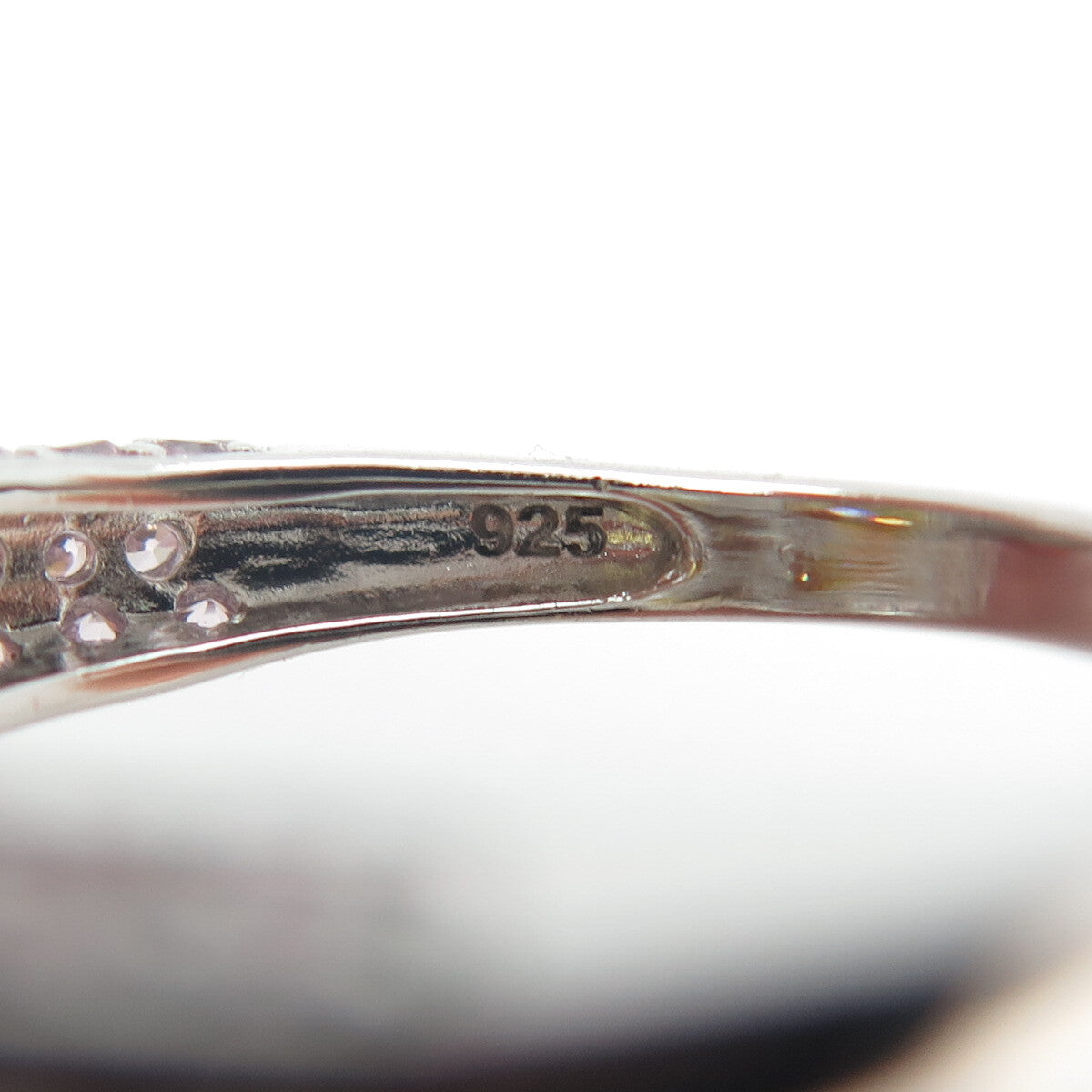 925 Sterling Silver Canary & Pink C Z Bohemian Ring Size 9
