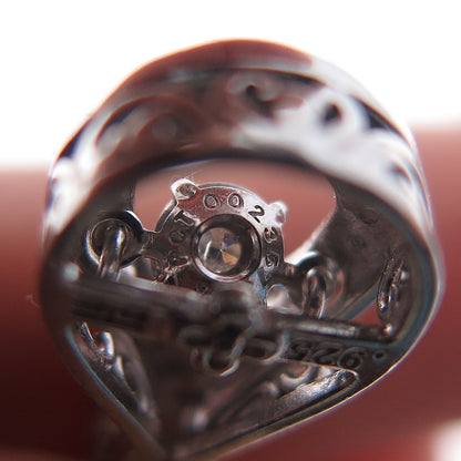 925 Sterling Silver Real Round-Cut Diamond Twisted Slide Mini Charm Pendant