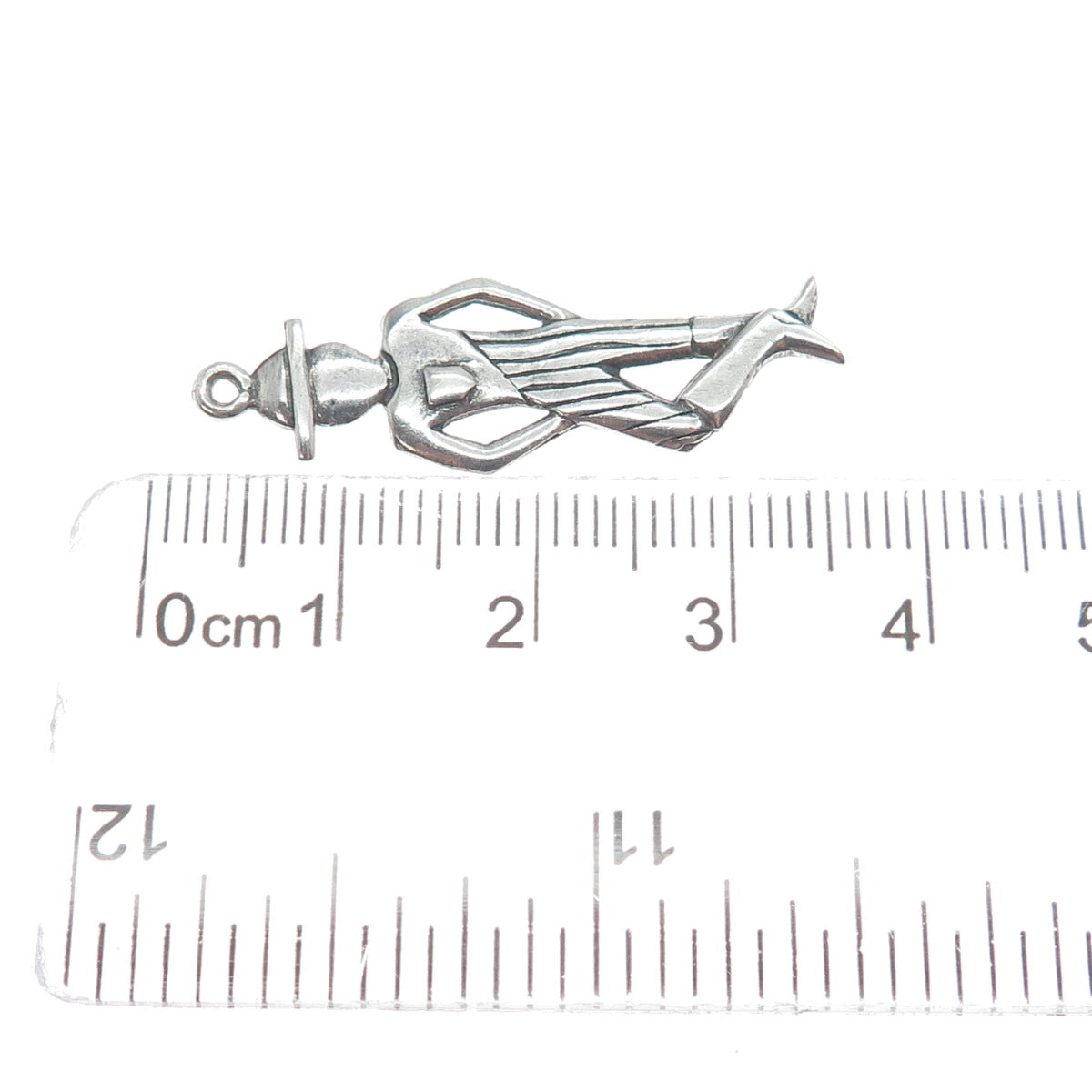 925 Sterling Silver Vintage Dancer Oxidized Charm Pendant