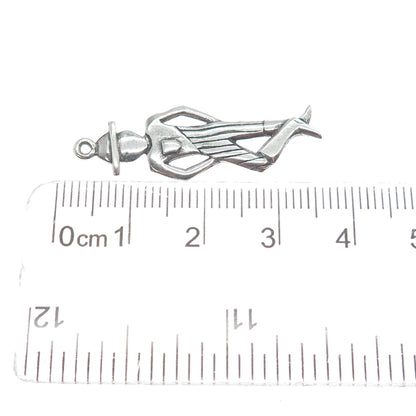 925 Sterling Silver Vintage Dancer Oxidized Charm Pendant