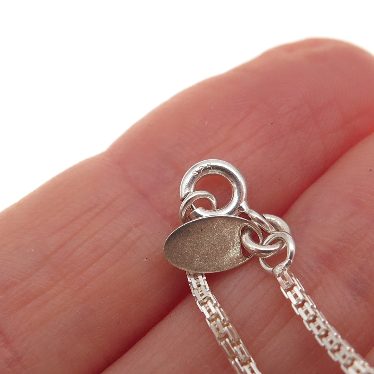 Nicky Butler 925 Sterling Silver Vintage Box Chain Necklace 18"