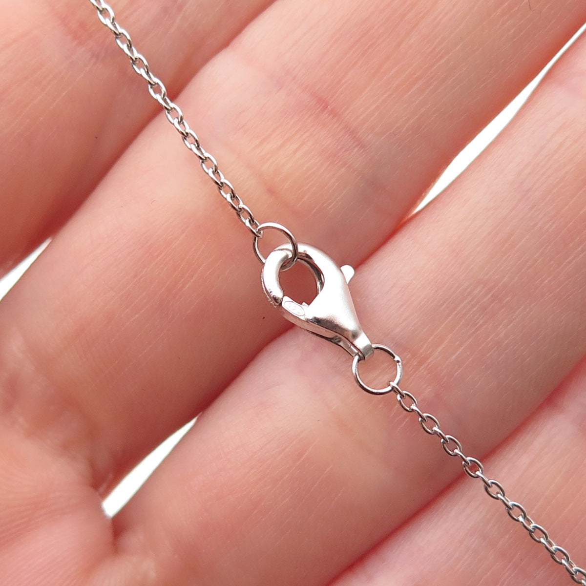 925 Sterling Silver Round-Cut C Z Cross Cable Chain Necklace 16-18"