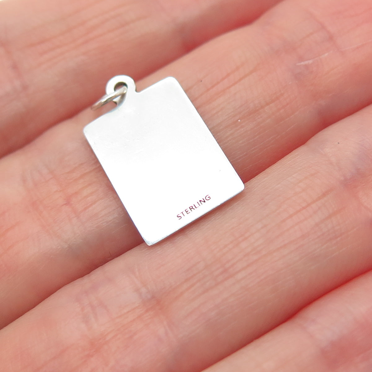 925 Sterling Silver Red Enamel Talk About You Minimalist Charm Pendant