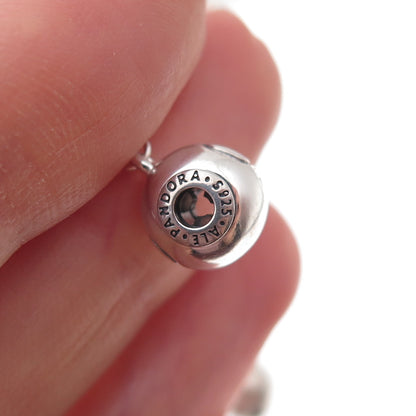 Pandora 925 Sterling Silver Safety Chain Slide Double Bead Charm