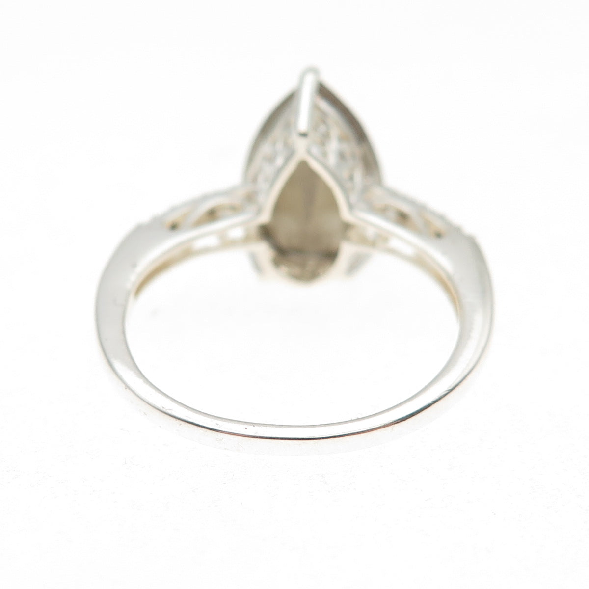 Chuck Clemency Sterling Silver Purple & White Rhinestone Teardrop Ring Size 9