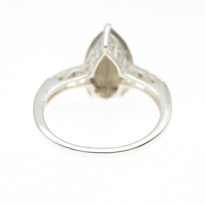 Chuck Clemency Sterling Silver Purple & White Rhinestone Teardrop Ring Size 9