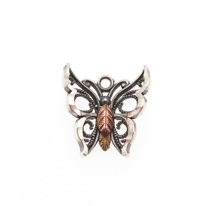 Coleman Co. 925 Sterling Silver 12K Gold Vintage Butterfly Mini Charm Pendant