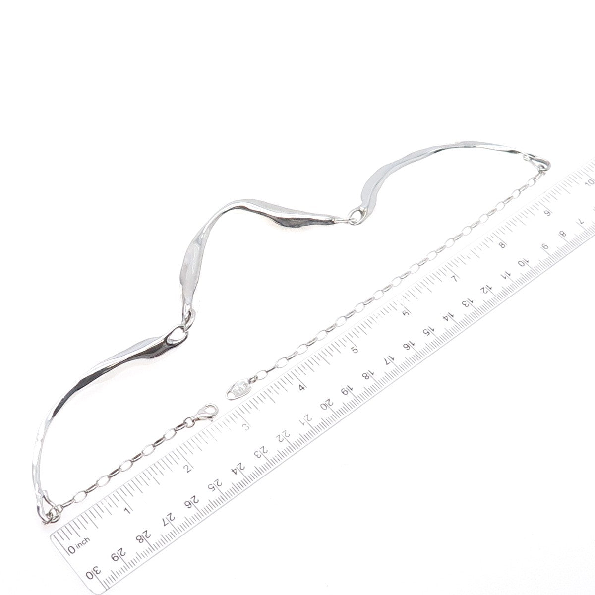 HAGIT GORALI 925 Sterling Silver Vintage Israel Modernist Chain Necklace 20"