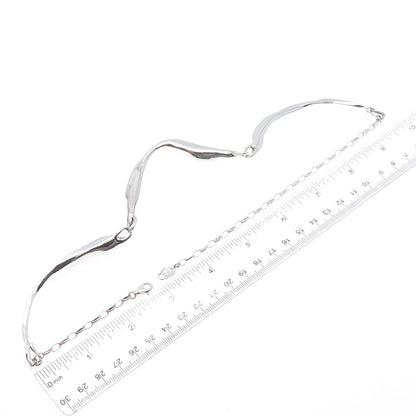 HAGIT GORALI 925 Sterling Silver Vintage Israel Modernist Chain Necklace 20"