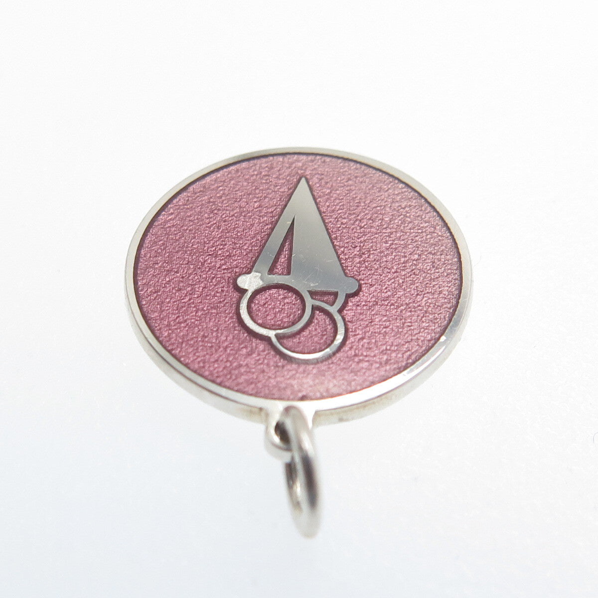 925 Sterling Silver Rose Enamel Ice Cream Round Cut Minimalist Charm Pendant