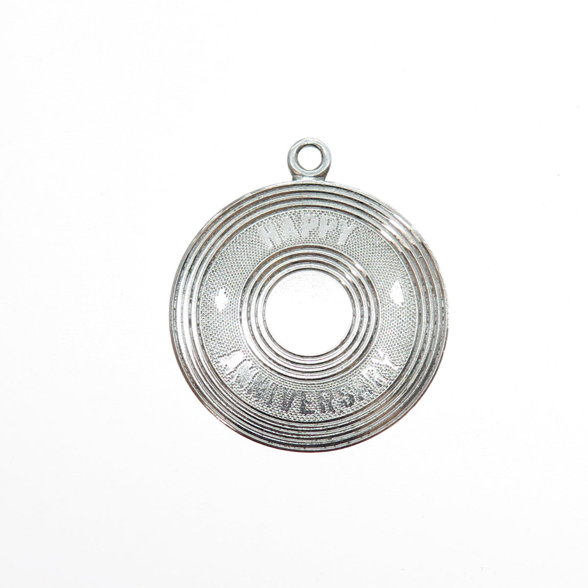 WELLS 925 Sterling Silver Vintage Happy Anniversary Charm Pendant