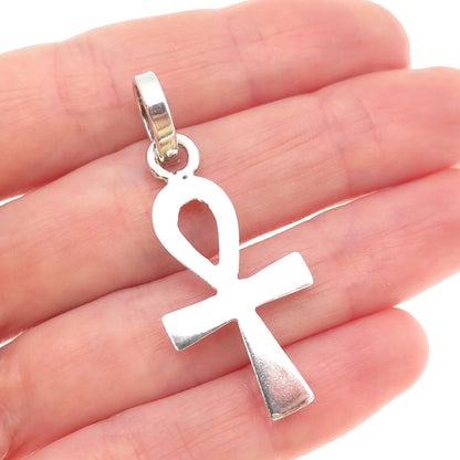 925 Sterling Silver Vintage Mexico Egyptian Ankh Charm Pendant