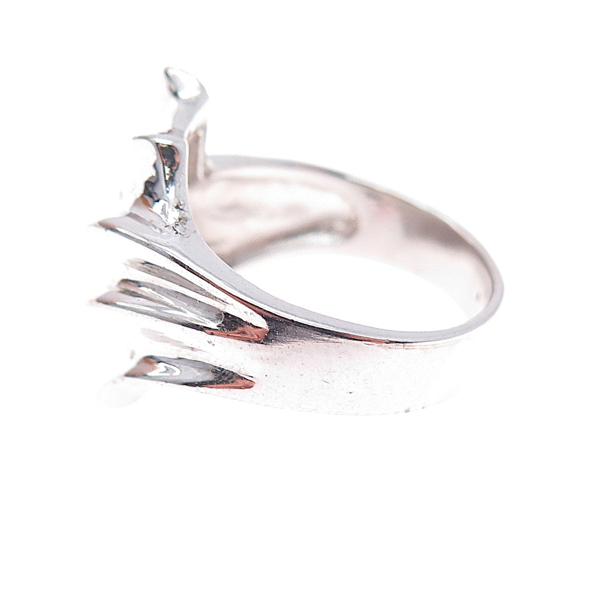 925 Sterling Silver Vintage Modernist Bypass Ring Size 8.75