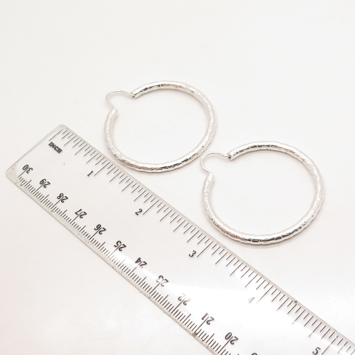 925 Sterling Silver Vintage Dots Hoop Earrings
