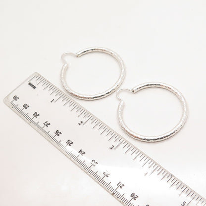 925 Sterling Silver Vintage Dots Hoop Earrings