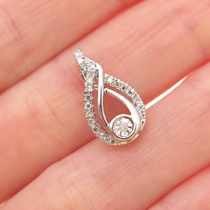 Jane Seymour 925 Sterling Silver Real Diamond Inter Woven Mini Charm Pendant